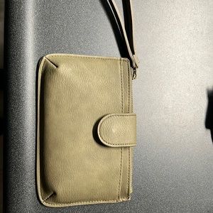 Small army green wristlet, 7 1/2” by 5”